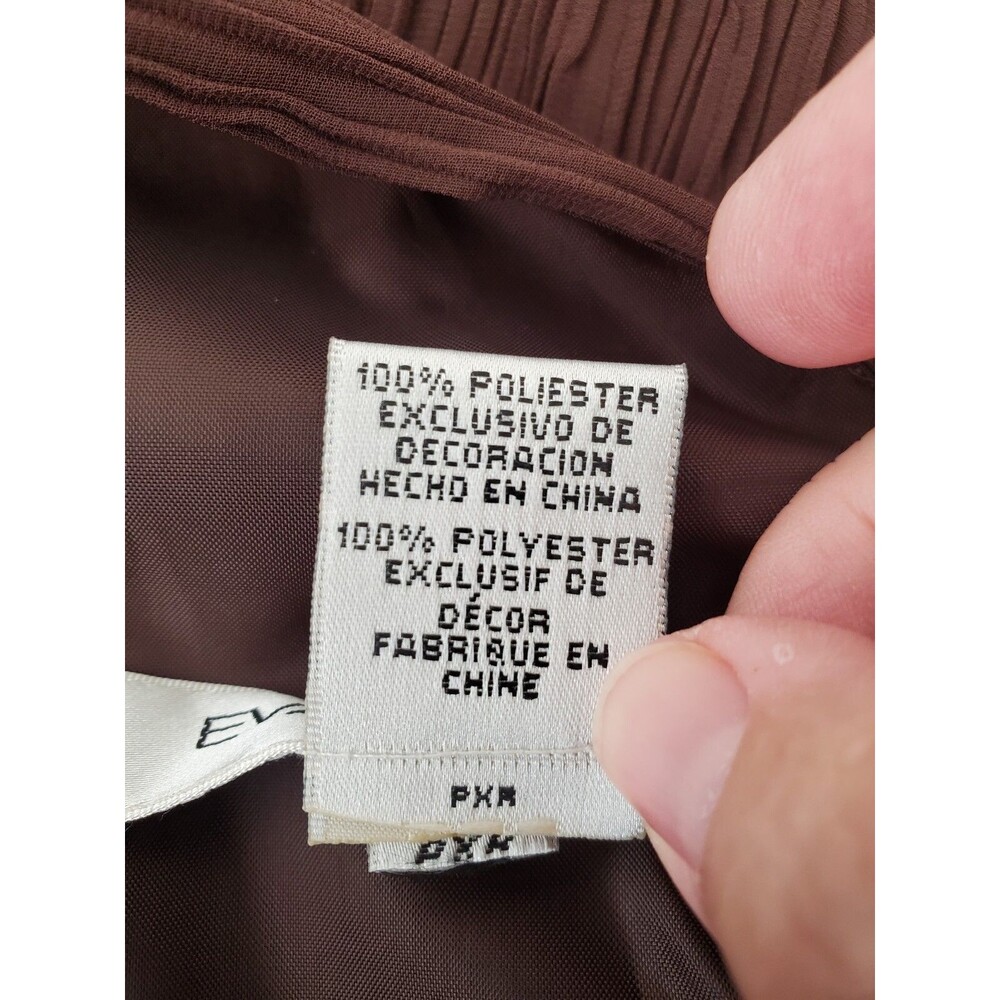 Evan Picone Chocolate Brown Sleeveless V-Neck Bead Accented Crepe Dress Sz 8 NWT - Picture 9 of 10